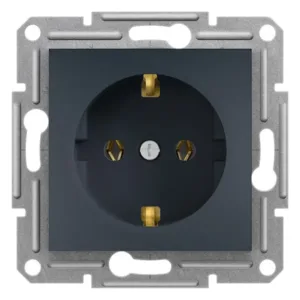 Розетка із заземленням Schneider- Asfora Plus Антрацит