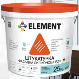 Штукатурка фасадна силіконова ELEMENT R20 25кг